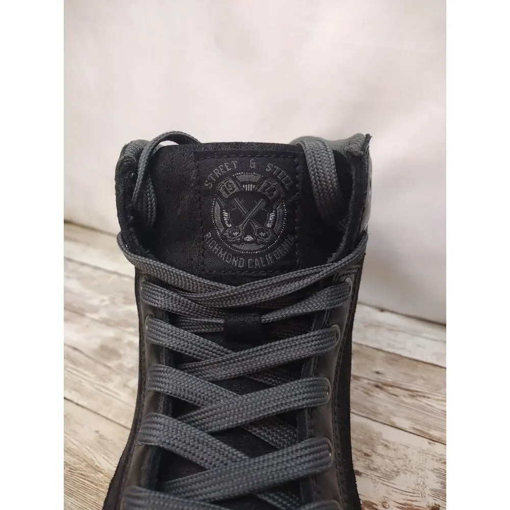 Street And Steel Kickstarter Moto Riding Hightops Black Leather Mens 9